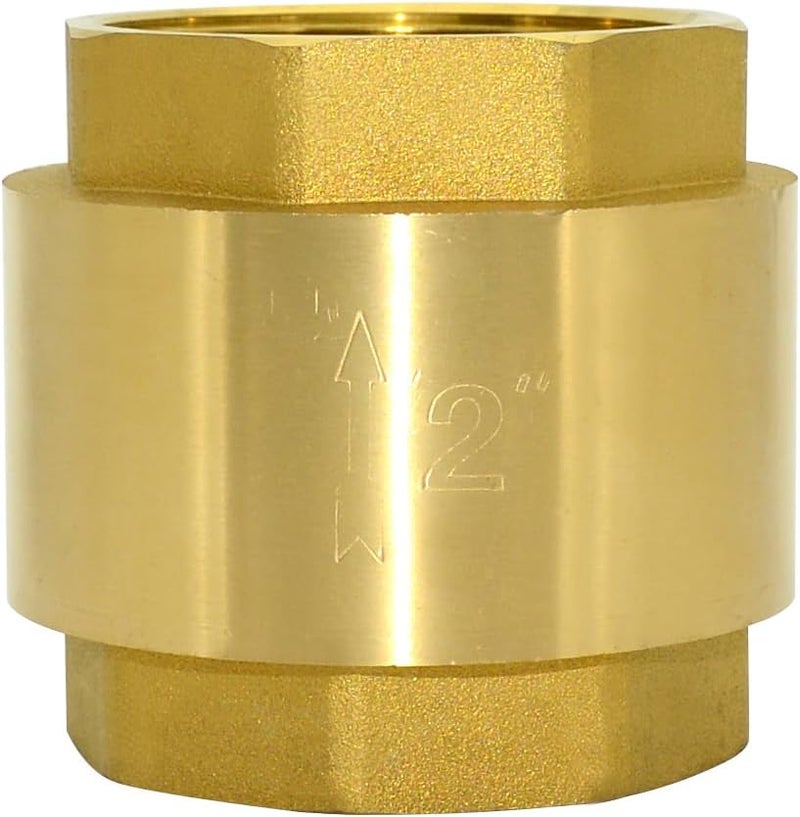 DAN SPEED Brass Check Valve,Female Thread Spring Check Valve,One Way Horizontal Check Valves for Backflow Prevention,Well, Pump, Tank ((DN50) 2'') - Image 1